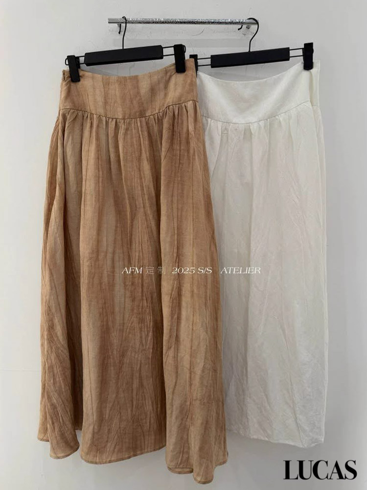 Chân váy dáng xòe vải sọc hạ eo maxi_thumbnail_5