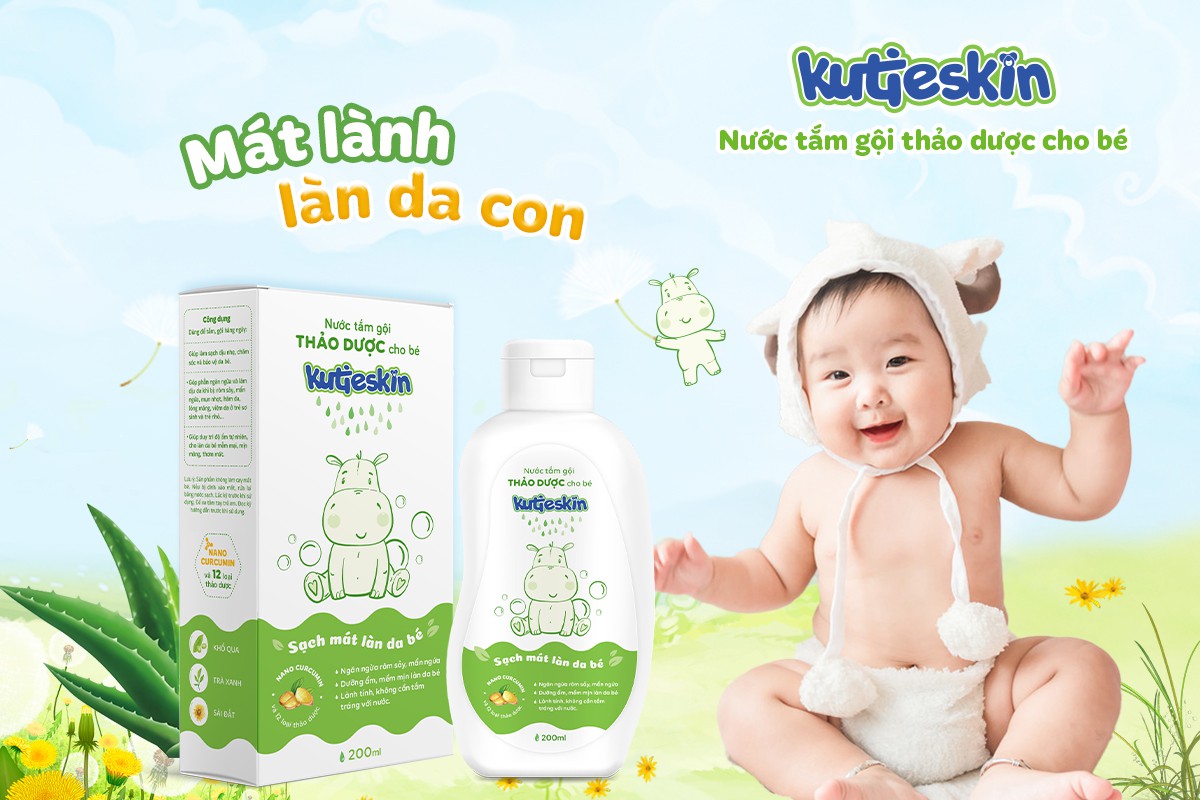 Nước tắm gội thảo dược cho bé Kutieskin 200ml_thumbnail_1