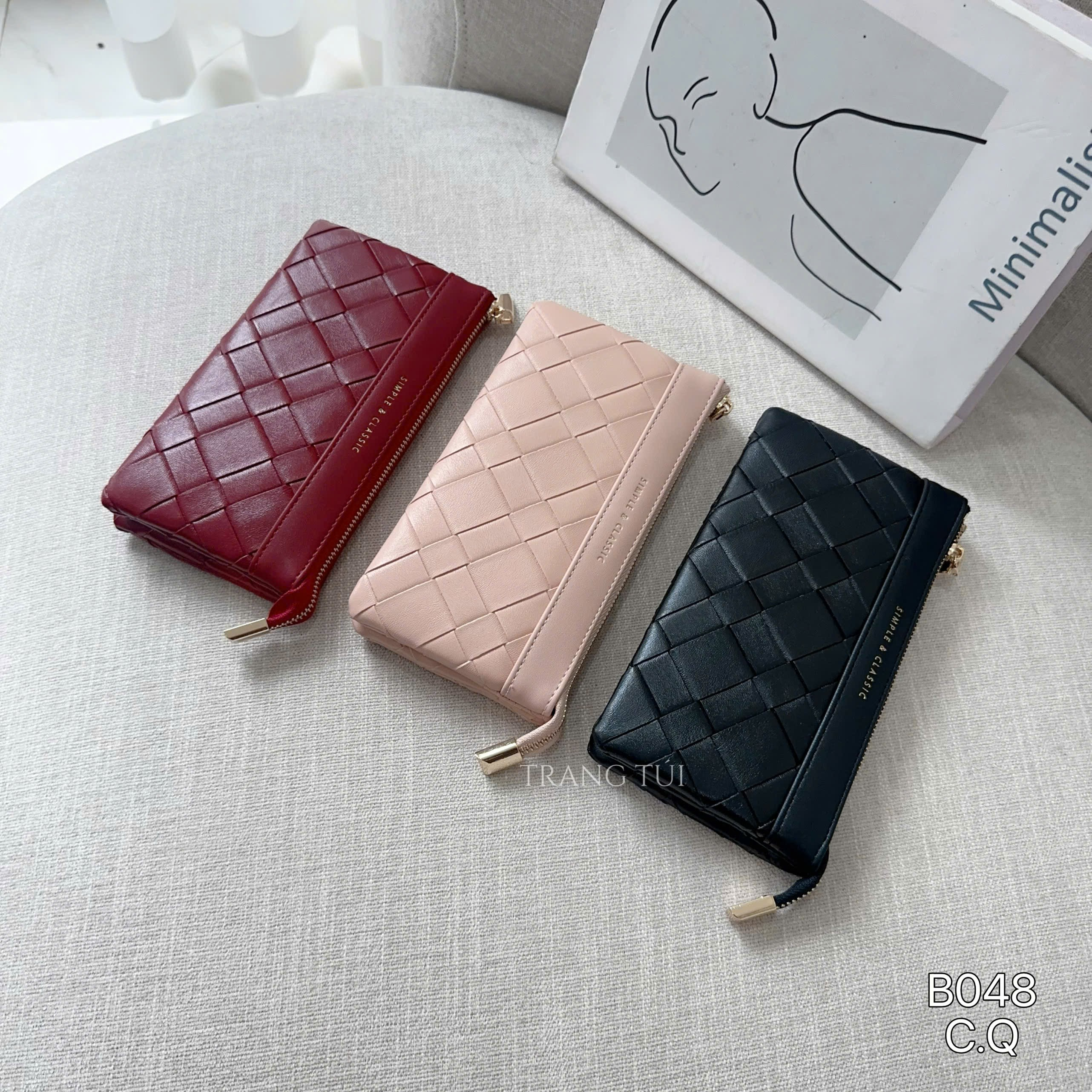Ví dài đan ô da mềm PT24-2271 (1244-B048)
