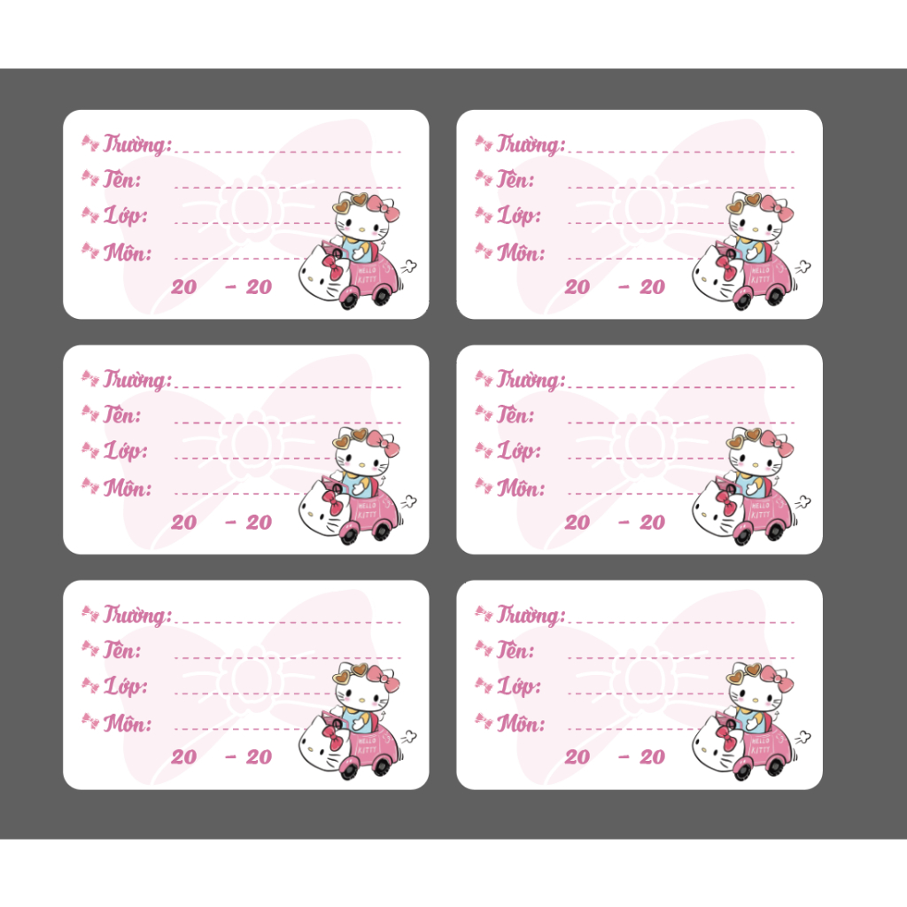 Set 24 nhãn vở môn học HELLO KITTY - CÓ IN THEO YÊU CẦU | Caturday_thumbnail_1