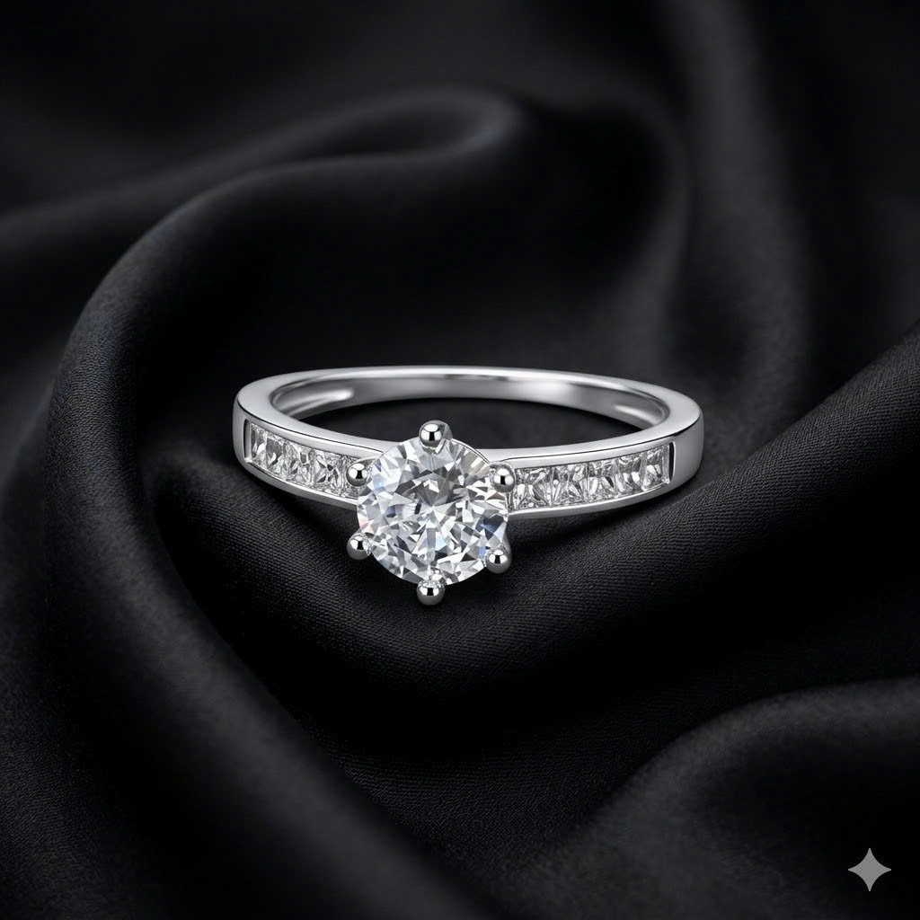 Nhẫn bạc xi kim đá đá chủ dải đá khối size 7_thumbnail_2