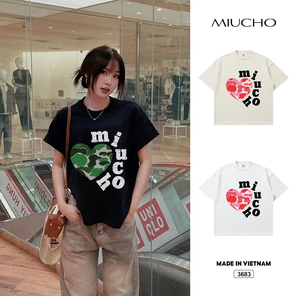 Áo thun unisex form boxy dày dặn Miucho 3683