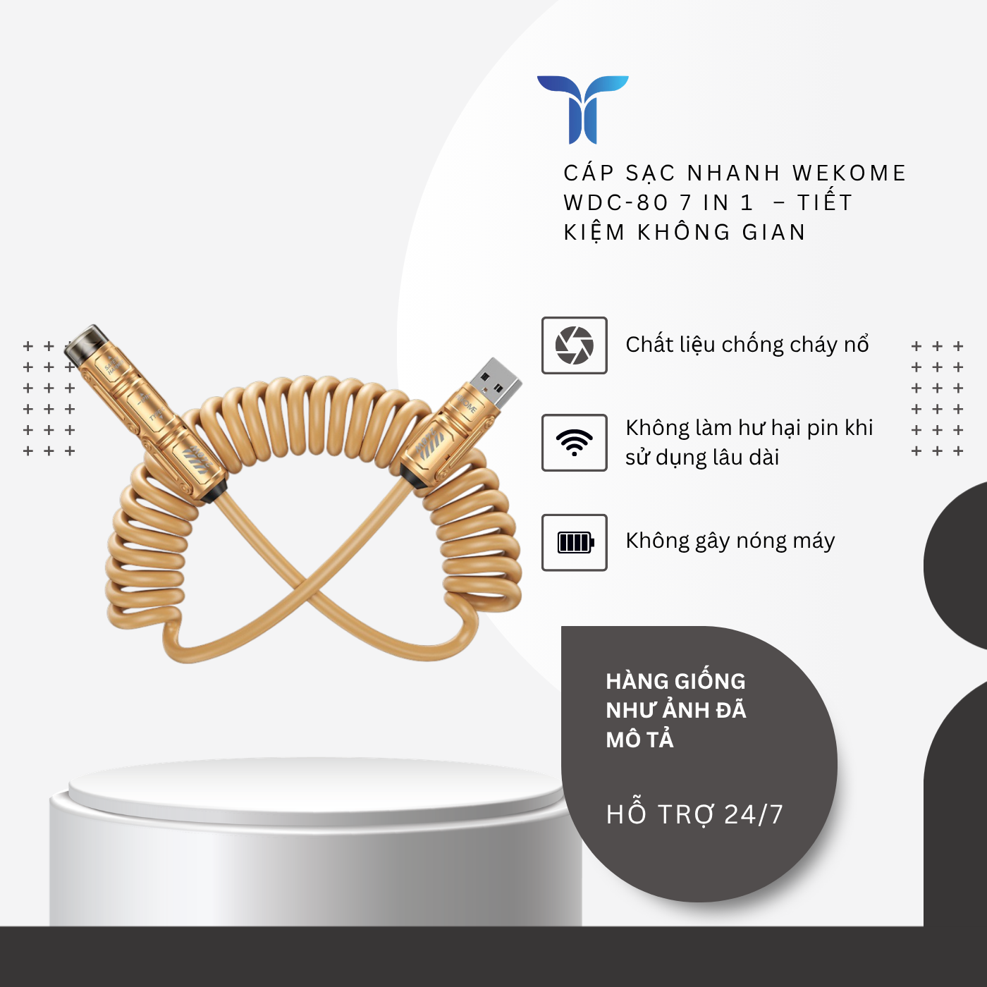 T-ECO SHOP | Cáp Sạc WEKOME WDC-80 7 Trong 1 Công Suất 240W Hỗ Trợ Sạc Và Truyền Dữ Liệu_thumbnail_4