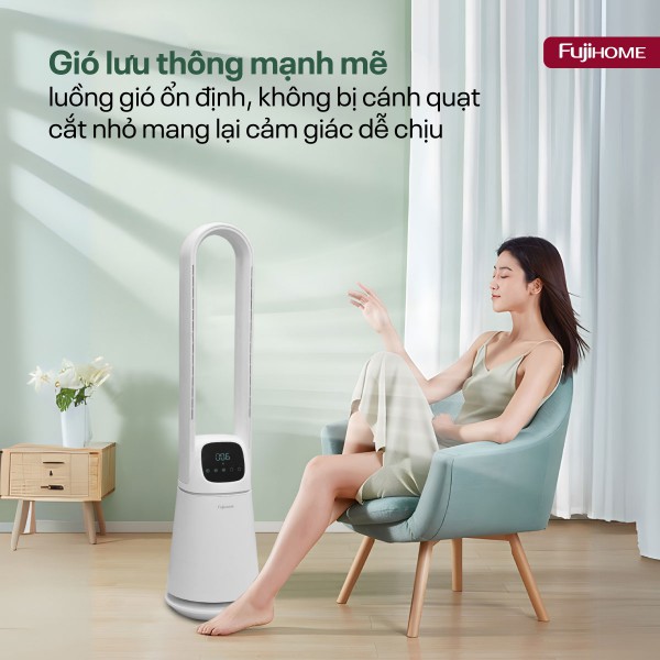 Quạt không cánh lọc không khí khử khuẩn Anion+ UV, kết nối WIFI Fujihome BF065-B/W_thumbnail_2