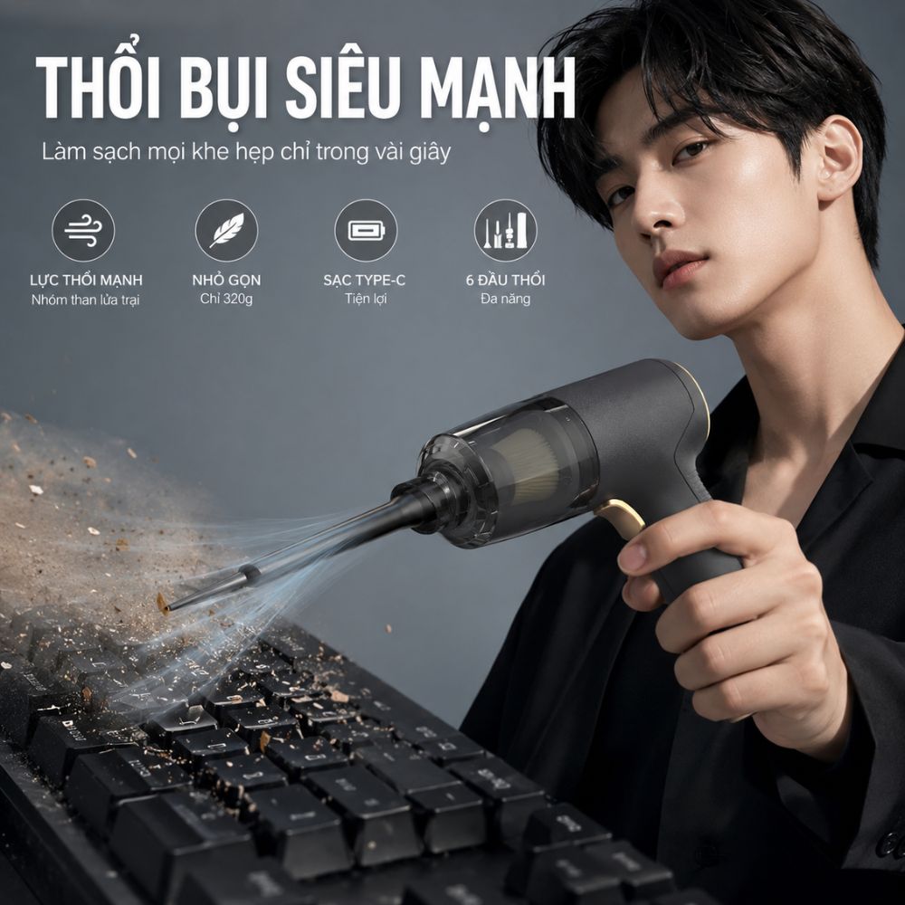 Máy Hút Thổi Bụi Không Dây Kachi MK367 kèm phụ kiện hút bụi_thumbnail_2