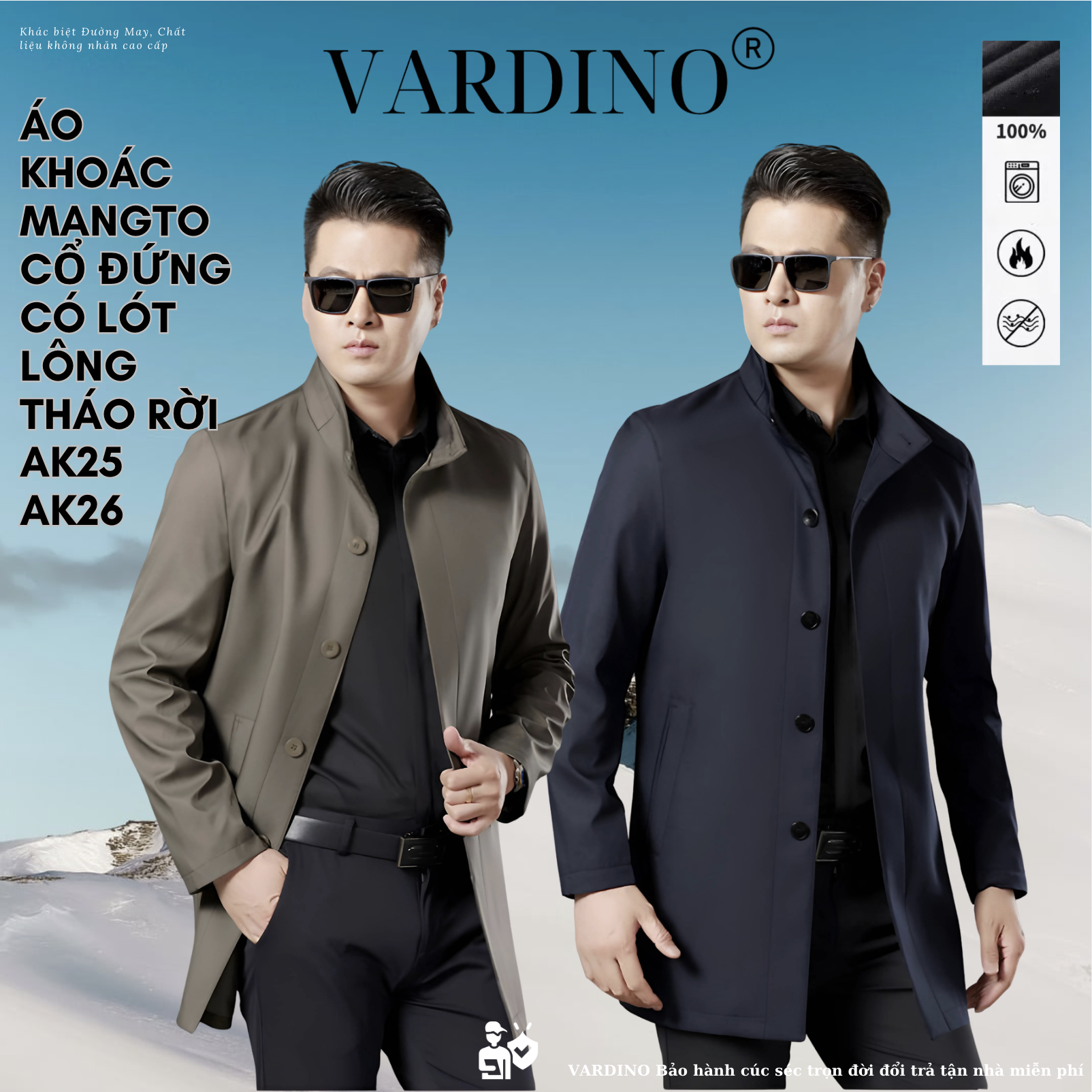 Áo khoác mangto nam công sở Vardino AK25-AK26