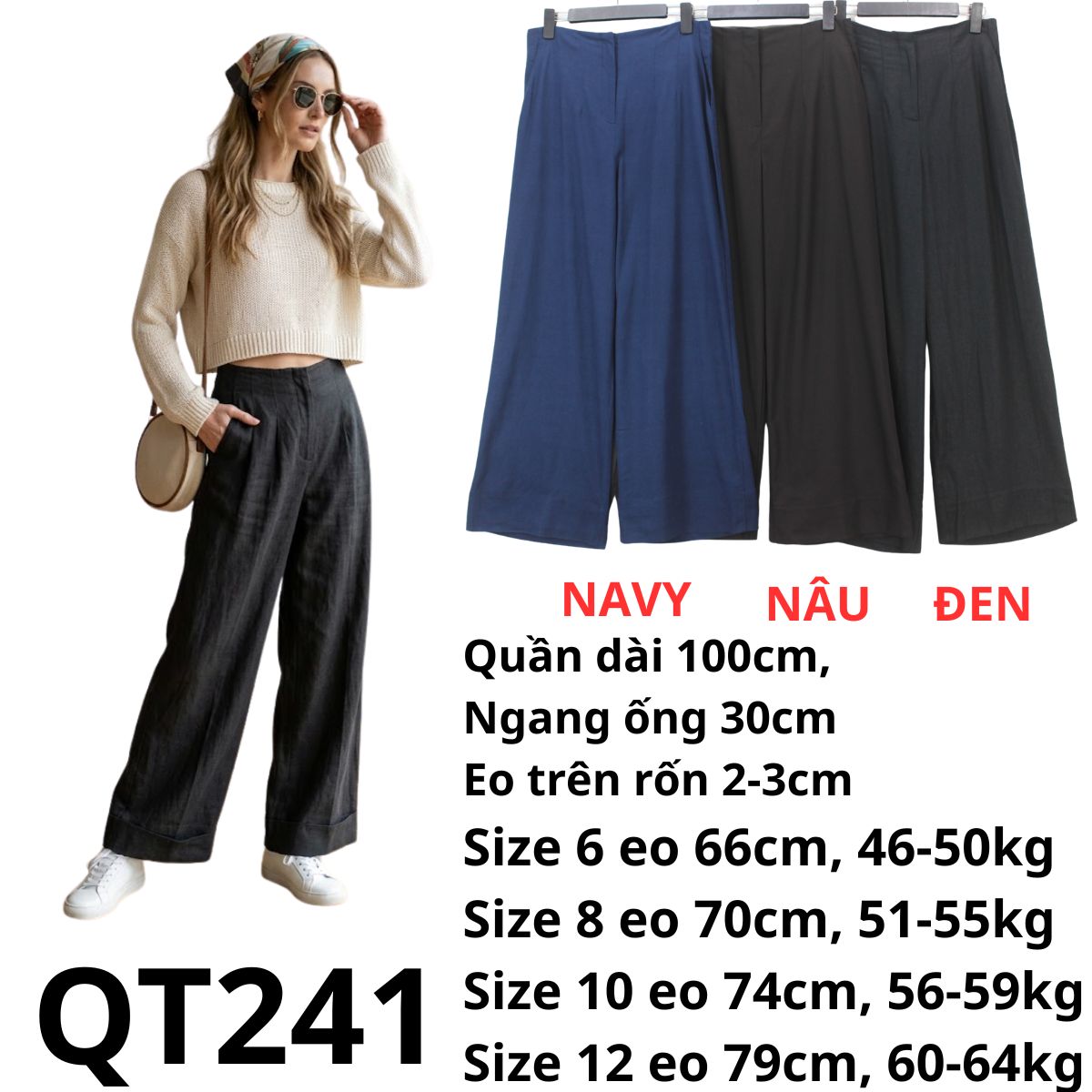 QT241 QUẦN SUÔNG LINEN