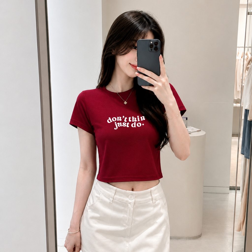 [Form Ôm] Áo croptop chữ 'don't think just do' -  Loza CR8607_thumbnail_4