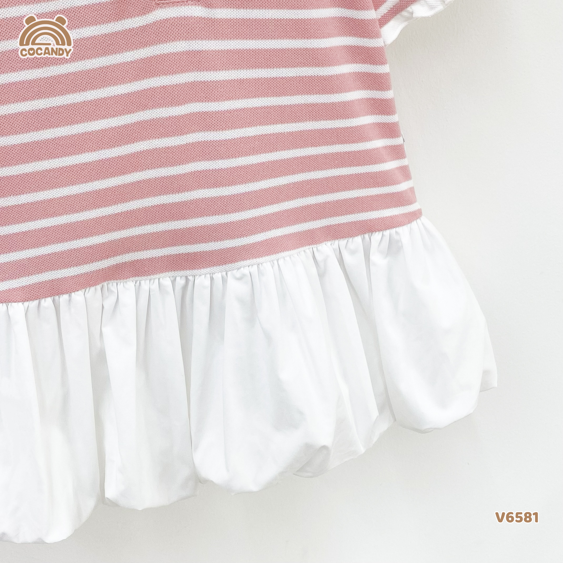 Váy cộc polo kẻ HỒNG form bí_thumbnail_3
