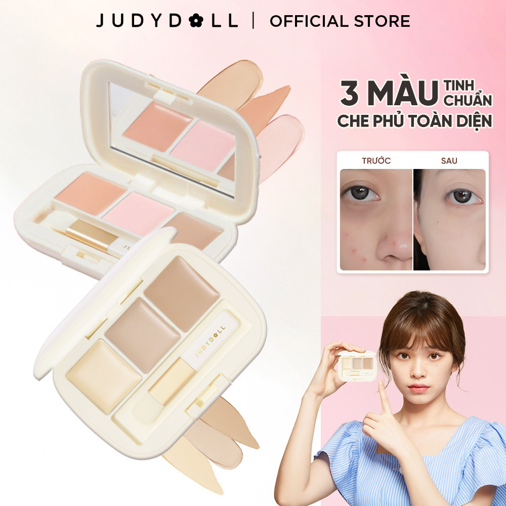 [JUDYDOLL] Bảng che khuyết điểm 3 ô Judydoll Moisturizing 3-Color Concealer Palette_thumbnail_2