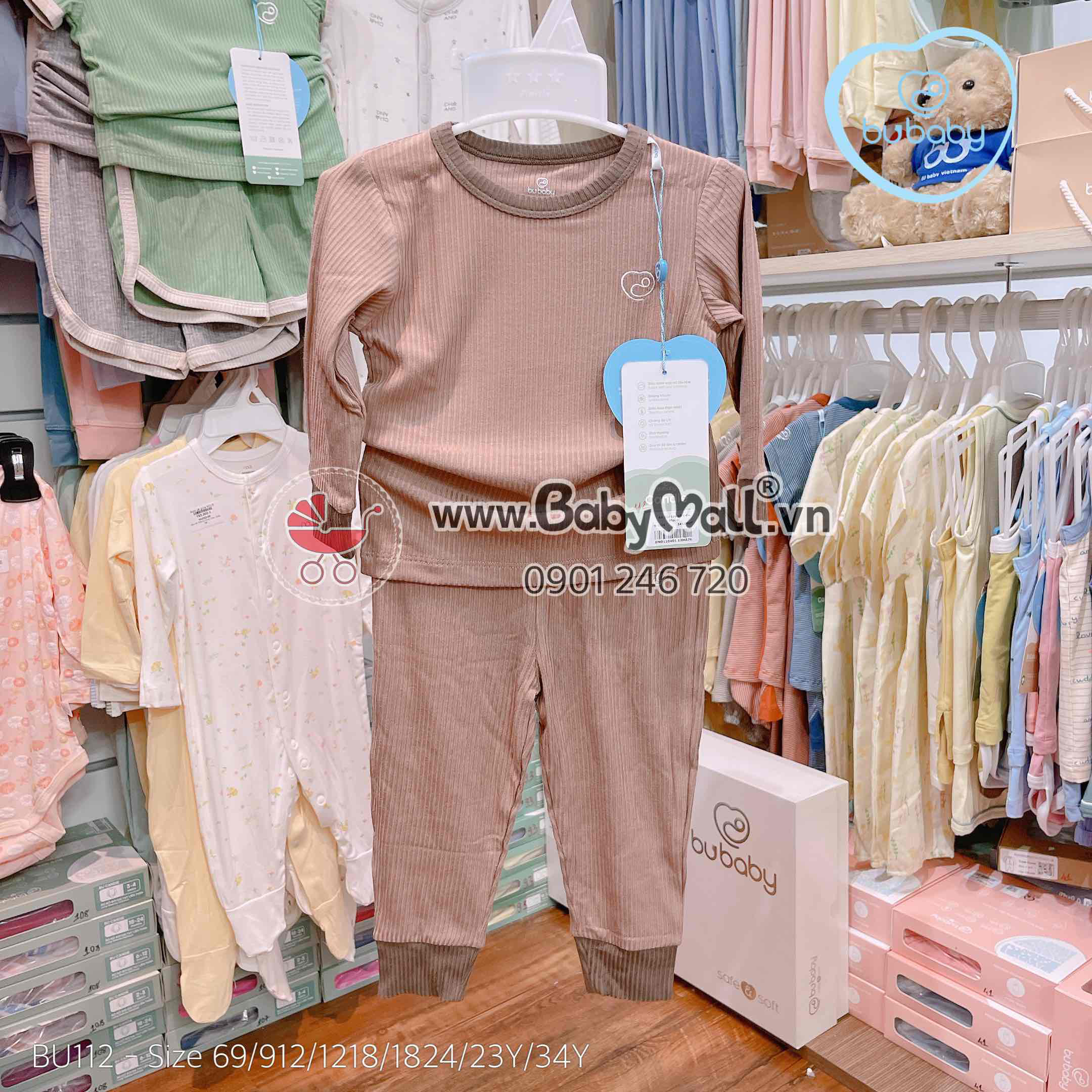 Bộ dài tay cổ tròn Bubaby - Candie Molist BMD110401