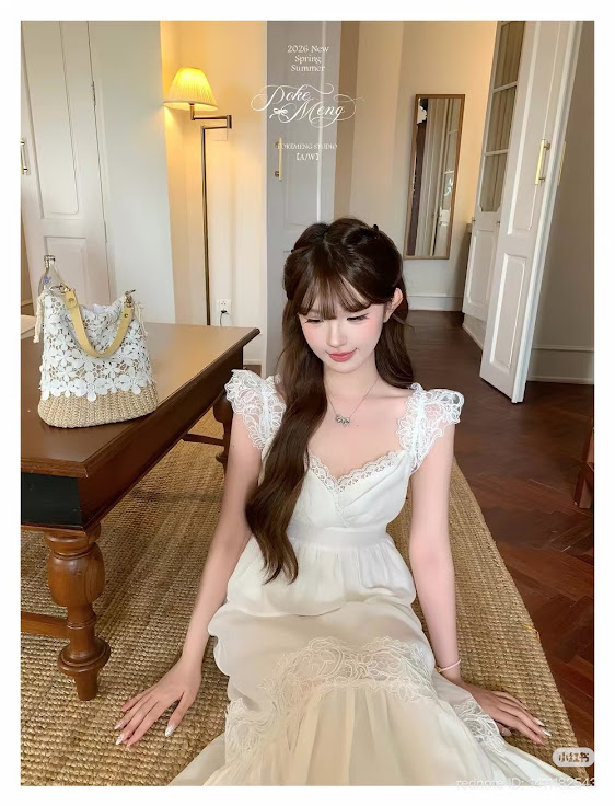 Lucas - Set áo zile cúp ngực phối viền vai ren gấu xòe + chân váy xòe dáng dài viền ren_thumbnail_3