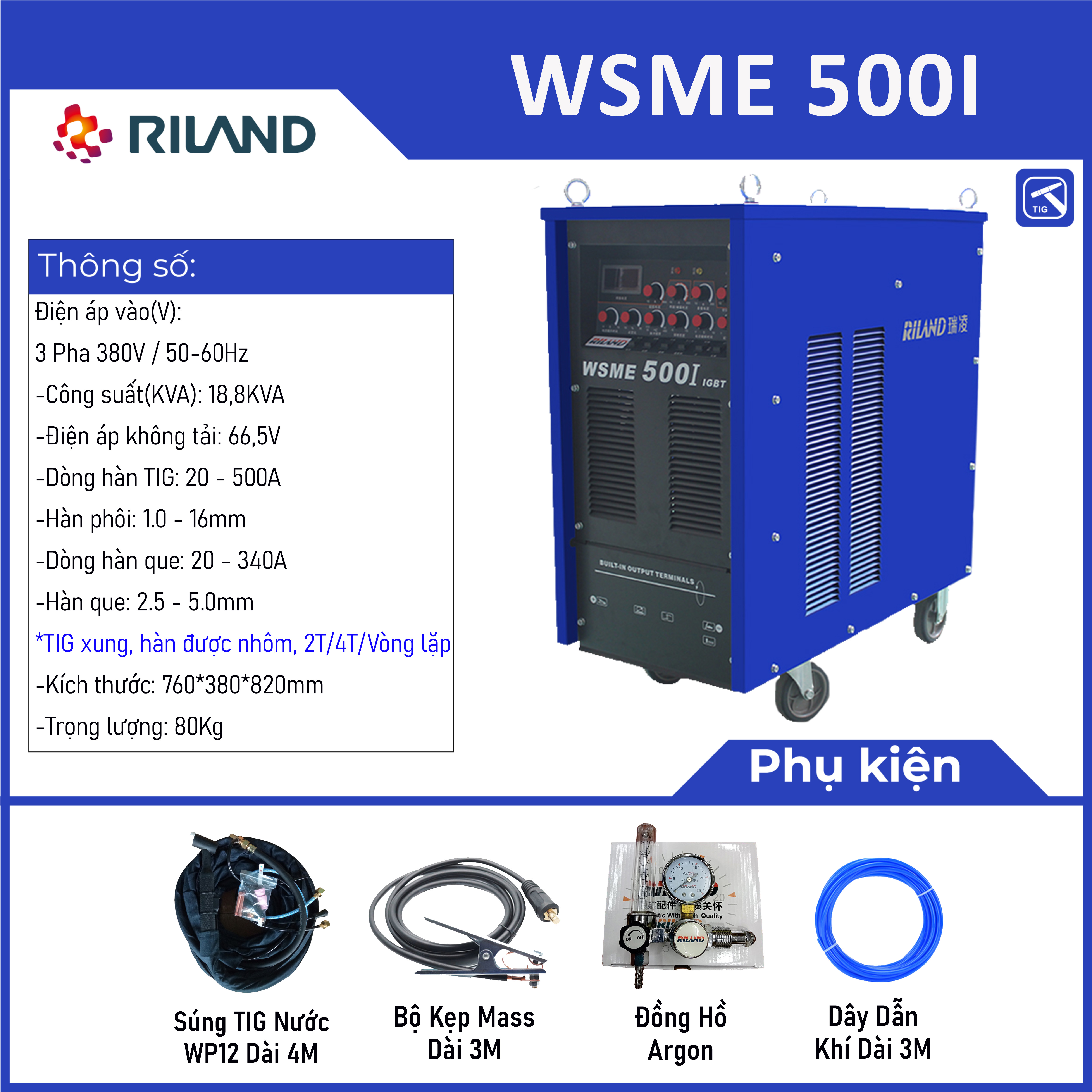 Máy hàn TIG WSME 500I- RILAND