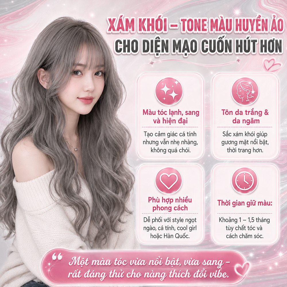 Thuốc Nhuộm Tóc Màu Xám Khói (Ash Grey) Sang Chảnh, Lên Màu Chuẩn Xinh - Đủ Combo Tự Nhuộm Tại Nhà_thumbnail_3
