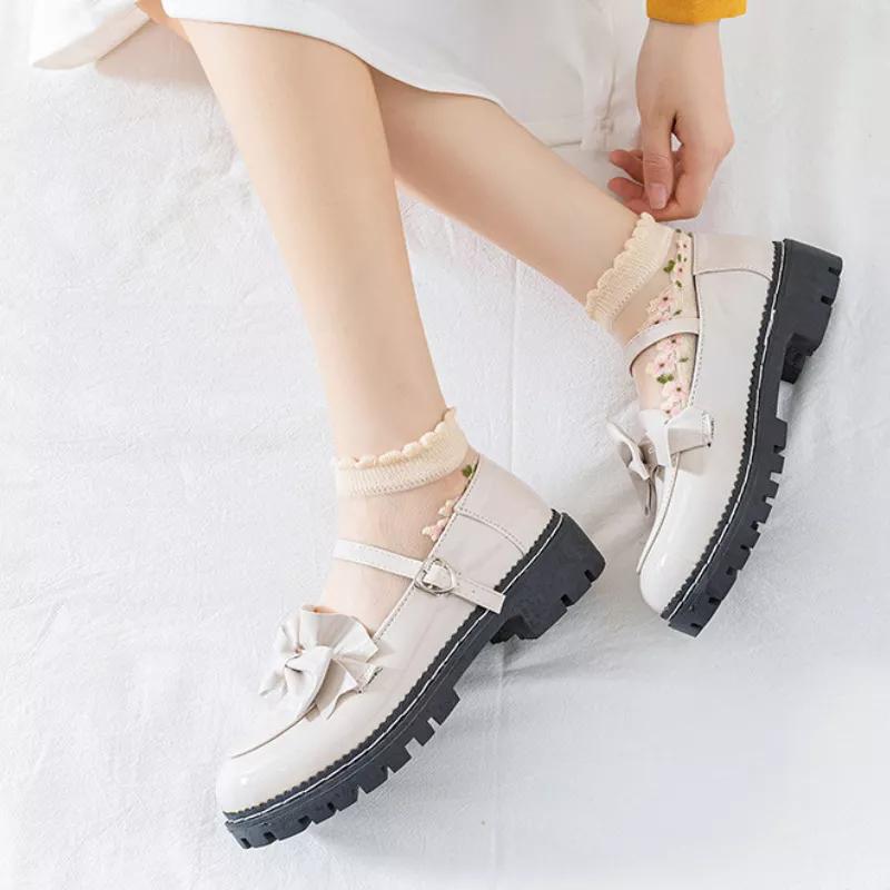 Set 10 Đôi Tất Trong Suốt Thêu Hoa _thumbnail_3
