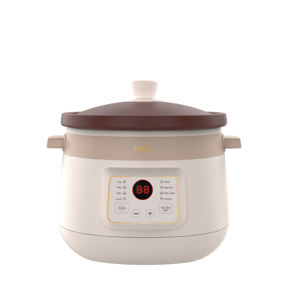 Nồi kho hầm đa năng UNIE USC308 dung tích 3L, lòng nồi gốm tử sa, 8 chức năng kho hầm