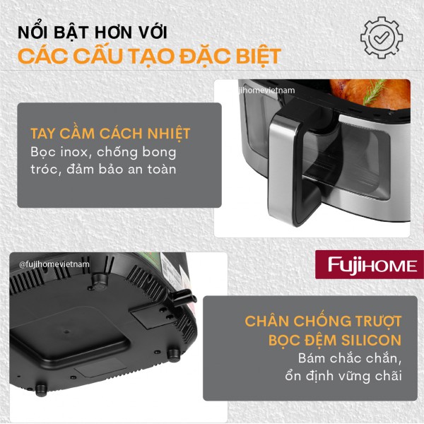 Nồi chiên không dầu Fujihome A10DG2 10Lít -  Dung tích 10L_thumbnail_7