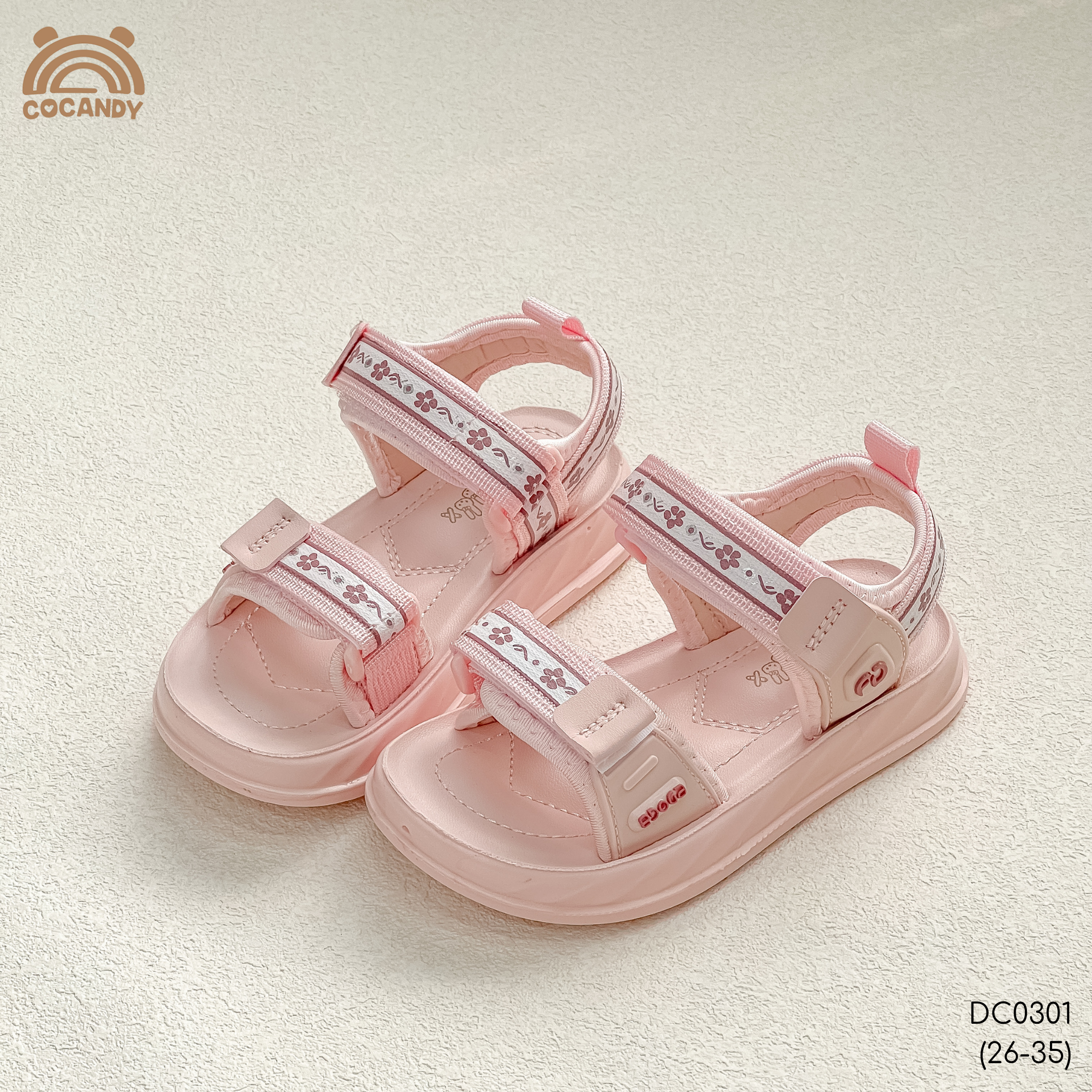 Dép sandal nhập HỒNG hoa nhí