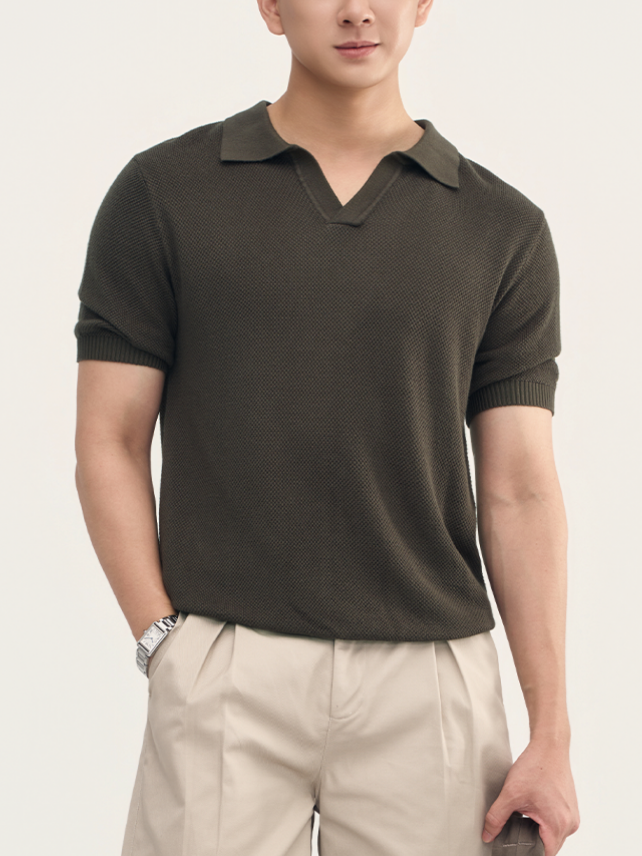 Áo Polo Dệt Kim Nẹp V Swift Sợi Viscose Form Regular_thumbnail_10