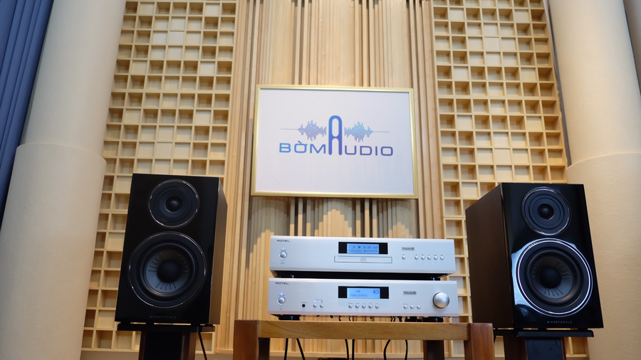 Hình ảnh chụp thực tế Combo Đầu CD Rotel CD11 Tribute + Amply Rotel A11 Tribute + Loa Wharfedale Diamon 12.2