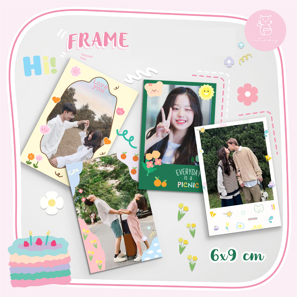 Set 8 ảnh khung Cute lụa chống nước, chống trầy in theo yêu cầu, khung sẵn hot trend