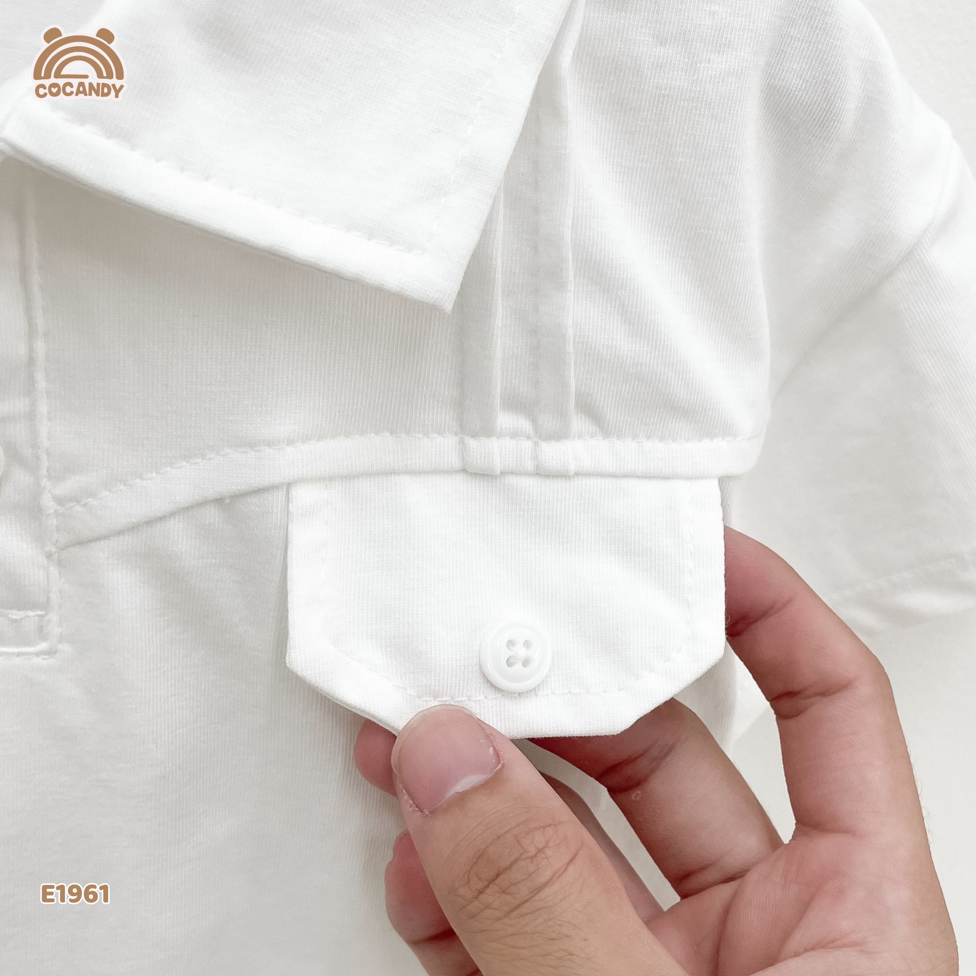 Áo cộc polo cotton TRẮNG đáp nắp ngực_thumbnail_3
