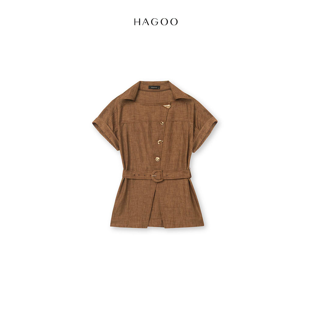 Áo sơ mi cộc tay linen Ý khuy đồng HAGOO_thumbnail_7