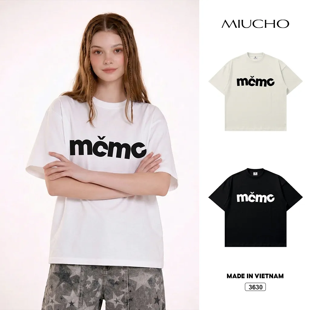 Áo thun boxy unisex thiết kế basic Miucho 3630