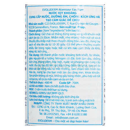 Xịt Khoáng Evoluderm Eau Pure – Cấp Ẩm & Làm Dịu Da Tức Thì_thumbnail_6