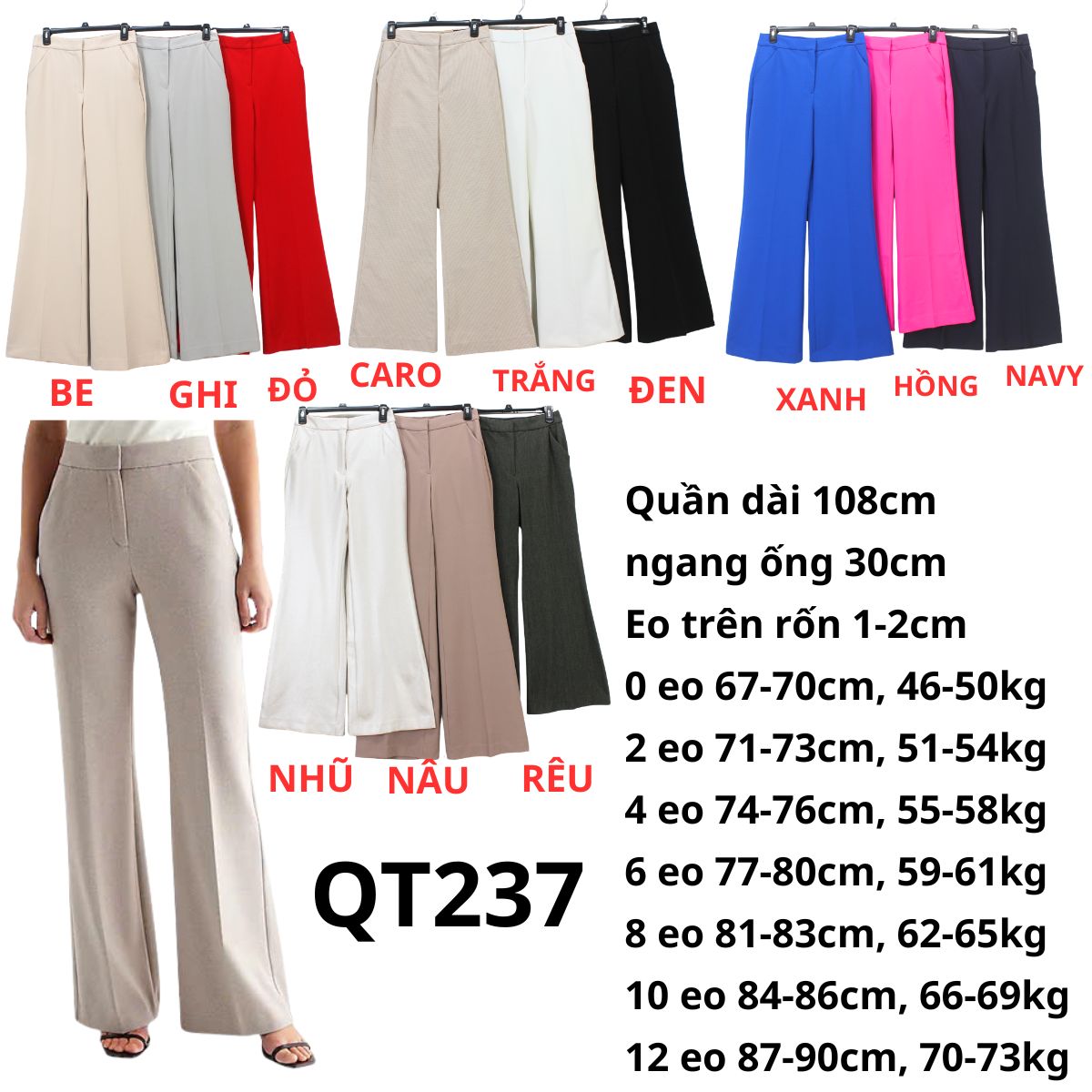QT237- Quần tây EX xịn