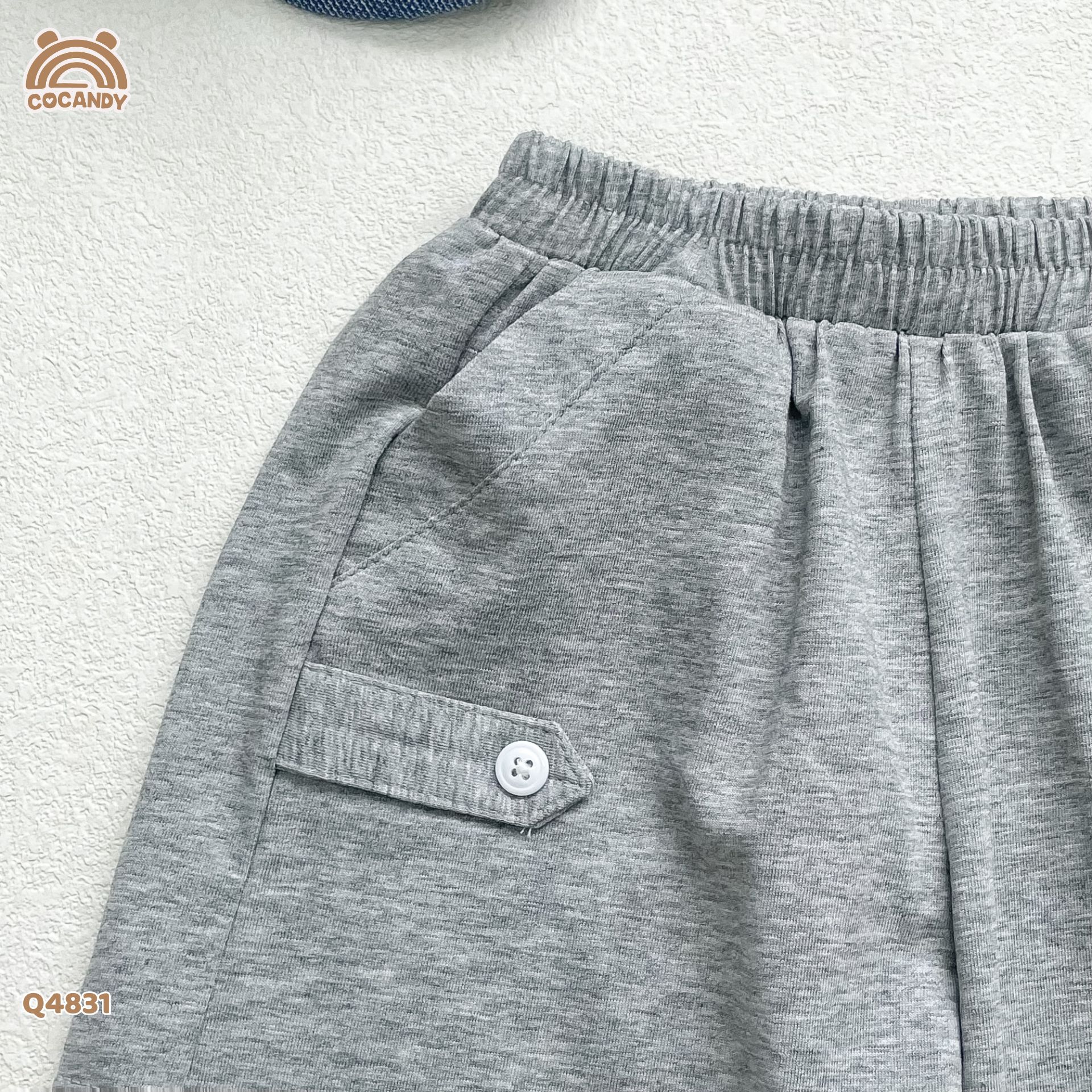 Quần cộc cotton XÁM túi ốp_thumbnail_2