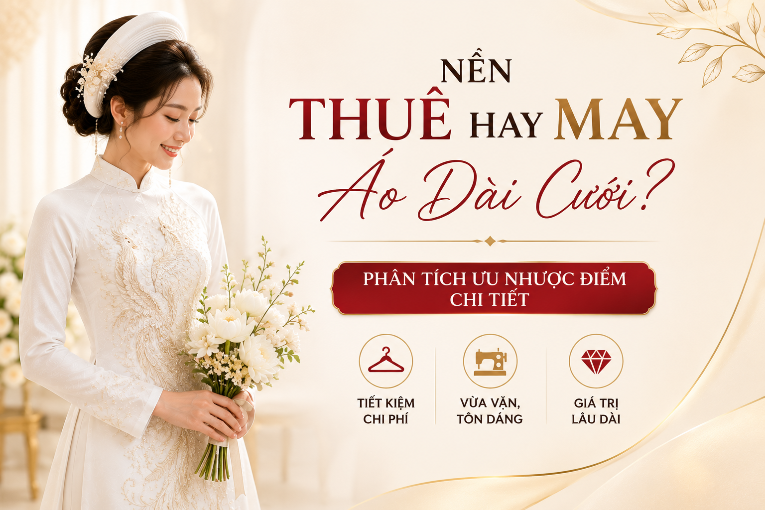 Nên Thuê Hay May Áo Dài Cưới? Phân Tích Ưu Nhược Điểm Chi Tiết
