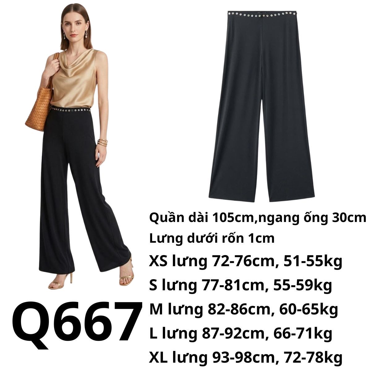 Q667 - Quần thun đen