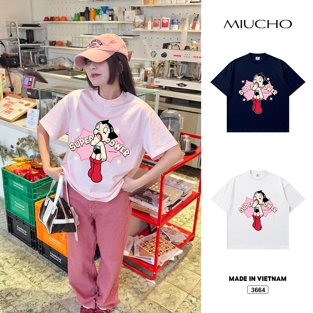 Áo thun boxy form rộng Supper Power Miucho 3664