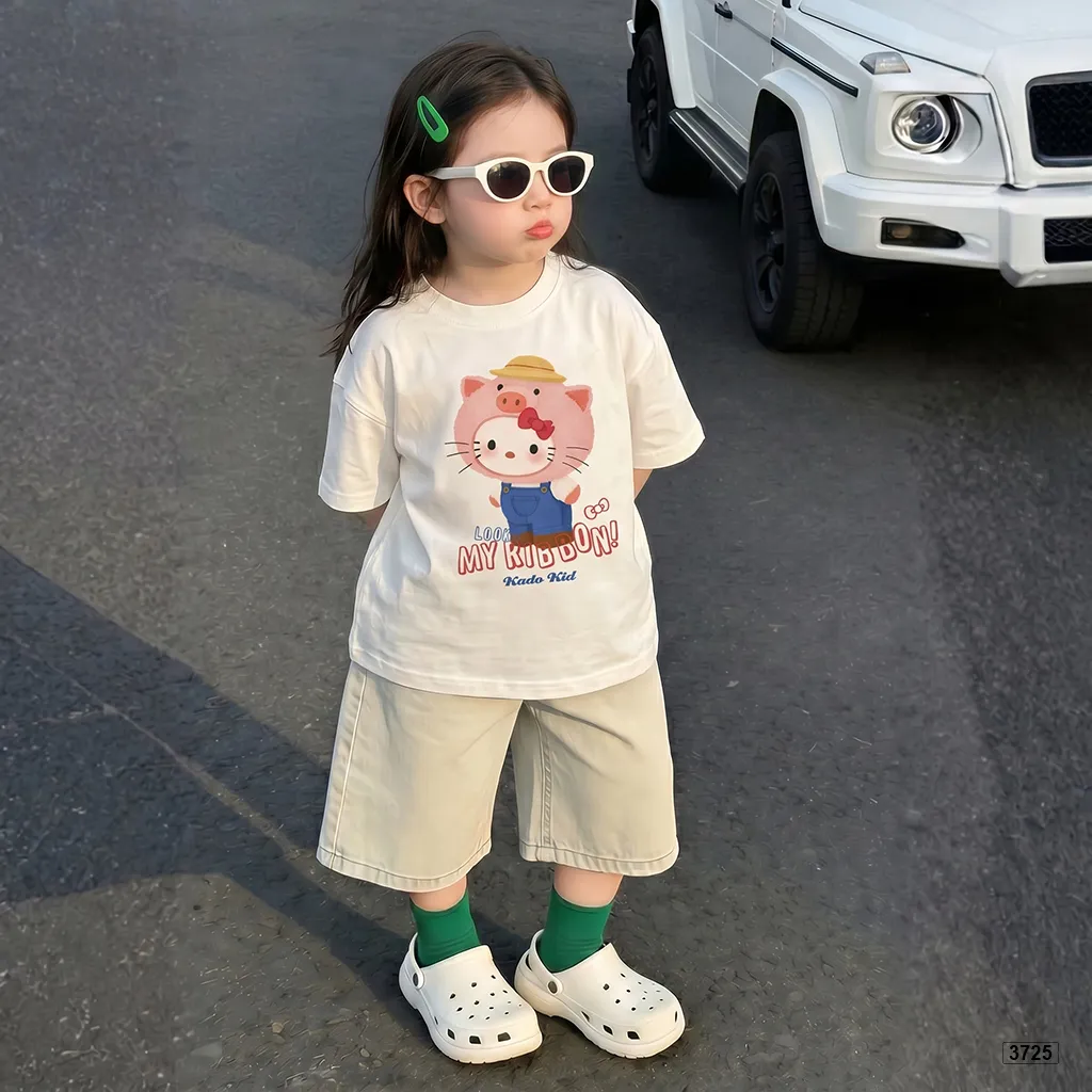 Áo thun bé gái kittie form rộng thoải mái Kado 3725_thumbnail_3