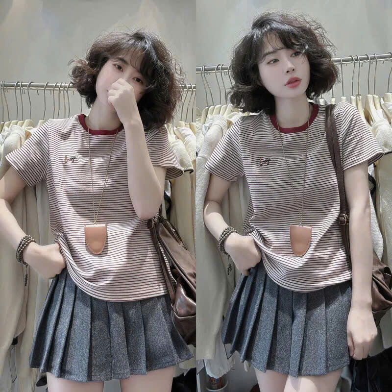Áo Thun Nữ Korea TN kẻ thêu mèo 004.3567 (C) (0687) - Freesize_thumbnail_4