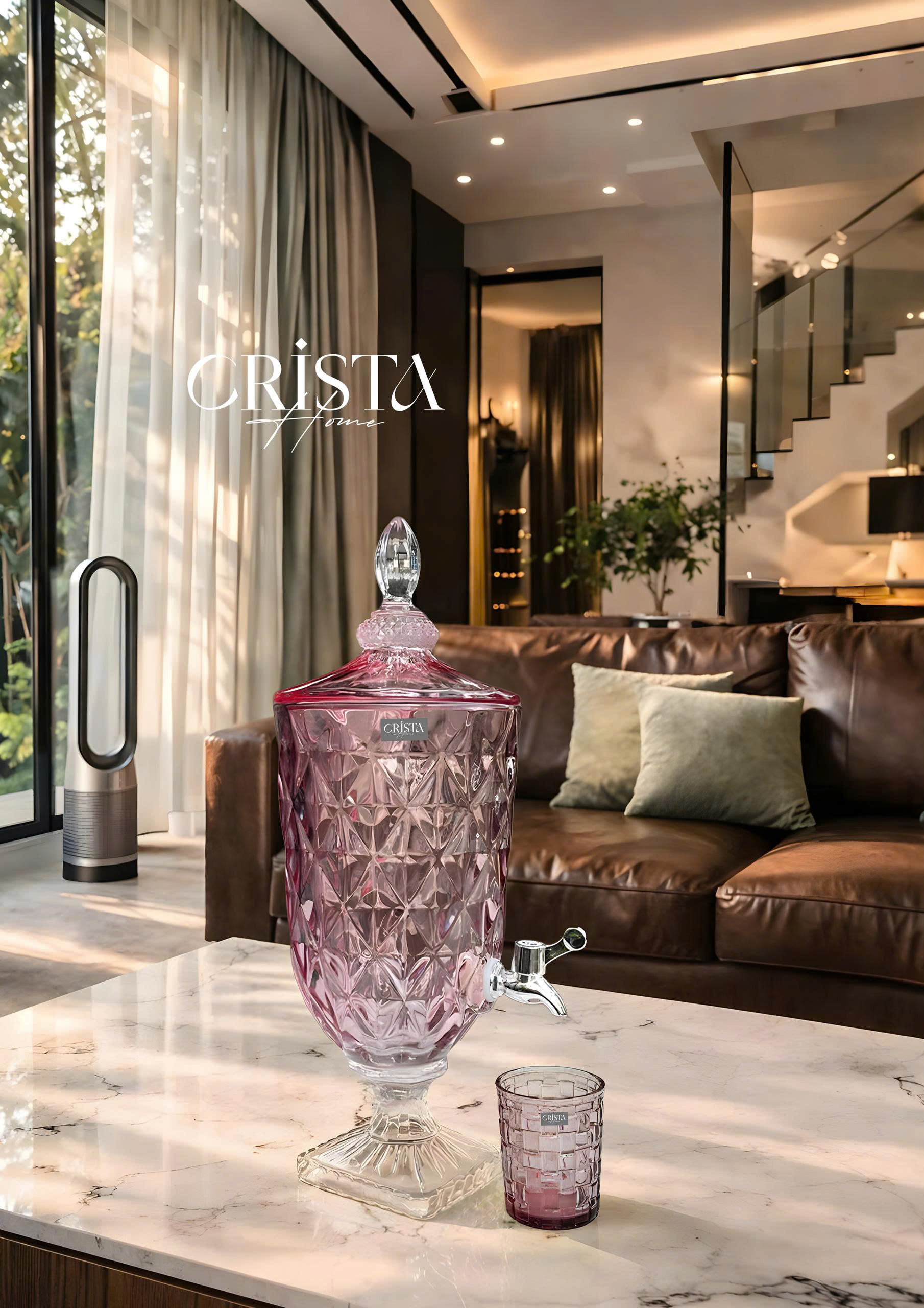 Bình thuỷ tinh vân kim cương có vòi 3.3L Crista Home_thumbnail_10