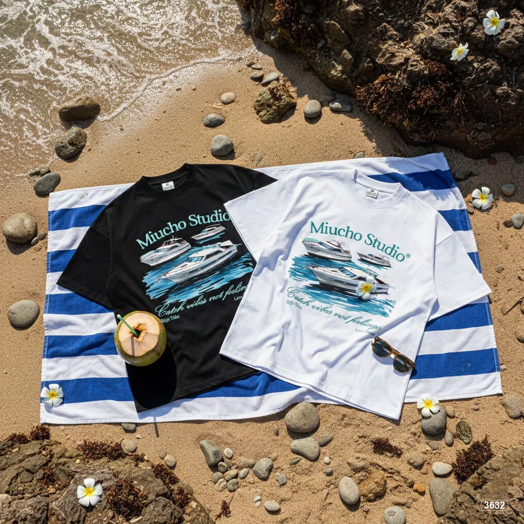 Áo thun boxy unisex BST Hè Biển dày dặn đứng form Miucho 3632_thumbnail_7