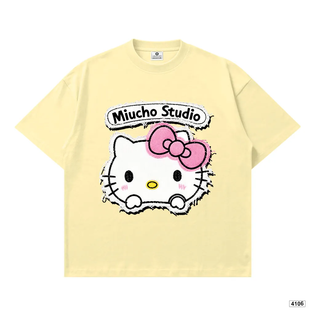 Áo thun boxy nữ Xin chào mèo con Miucho 4106_thumbnail_8