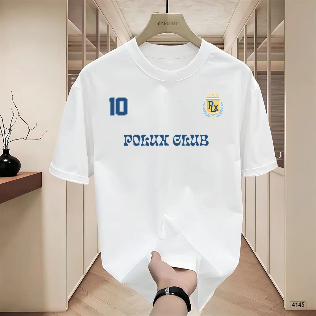Áo thun nam form rộng phong cách varsity số 10 cổ điển Polux Club 4145