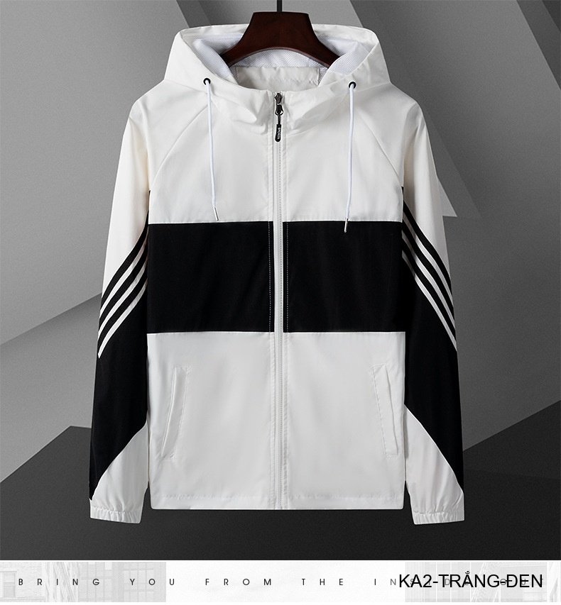 KA2 - Áo khoác nam phối màu thời trang, liền mũ, chống gió, phù hợp xuân thu_thumbnail_7
