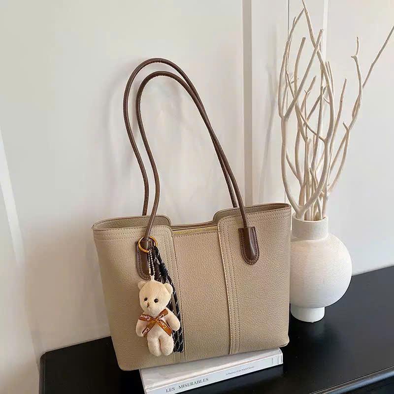 Túi Xách Nữ Cunbag Túi Tote Da Nữ Công Sở Đi Học Đựng Vừa A4 Cao Cấp Tặng Kèm Charm Gấu Teddy Dễ Thương CUN Style Hàn Quốc CUN810
