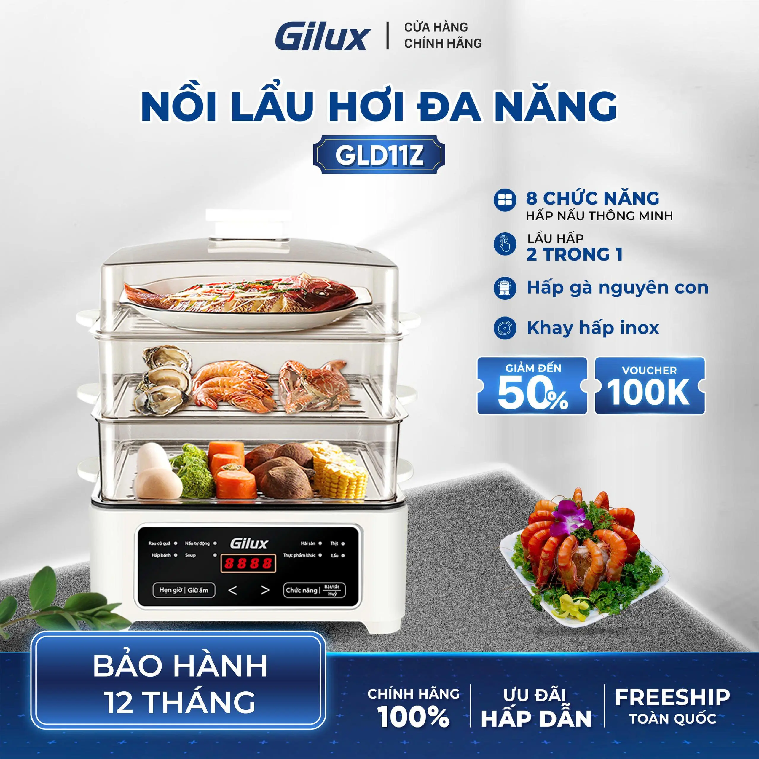 Nồi lẩu hấp đa năng