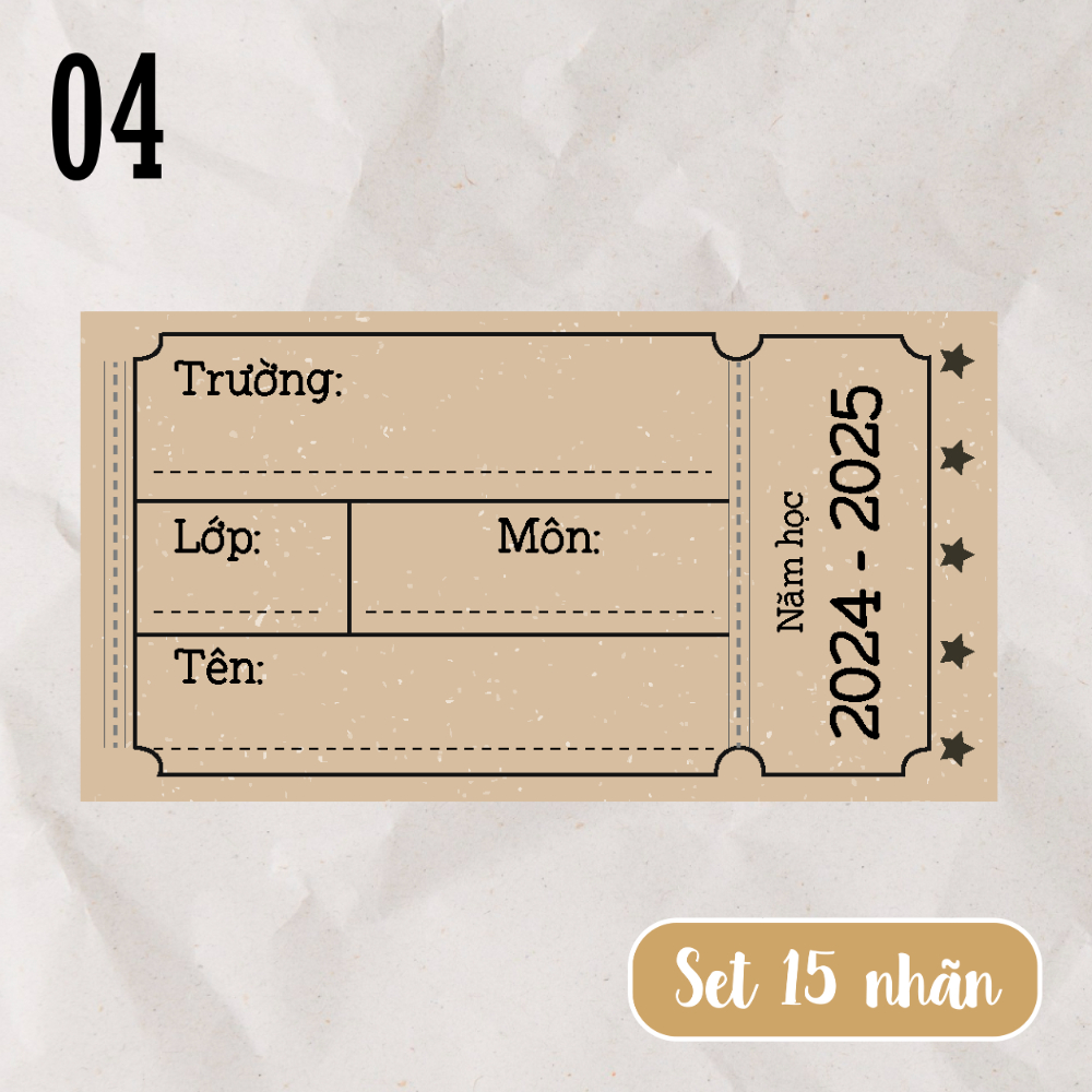 Set 15 nhãn VÉ VINTAGE, nhãn vở phong cách vé cổ điển - Retro_thumbnail_3