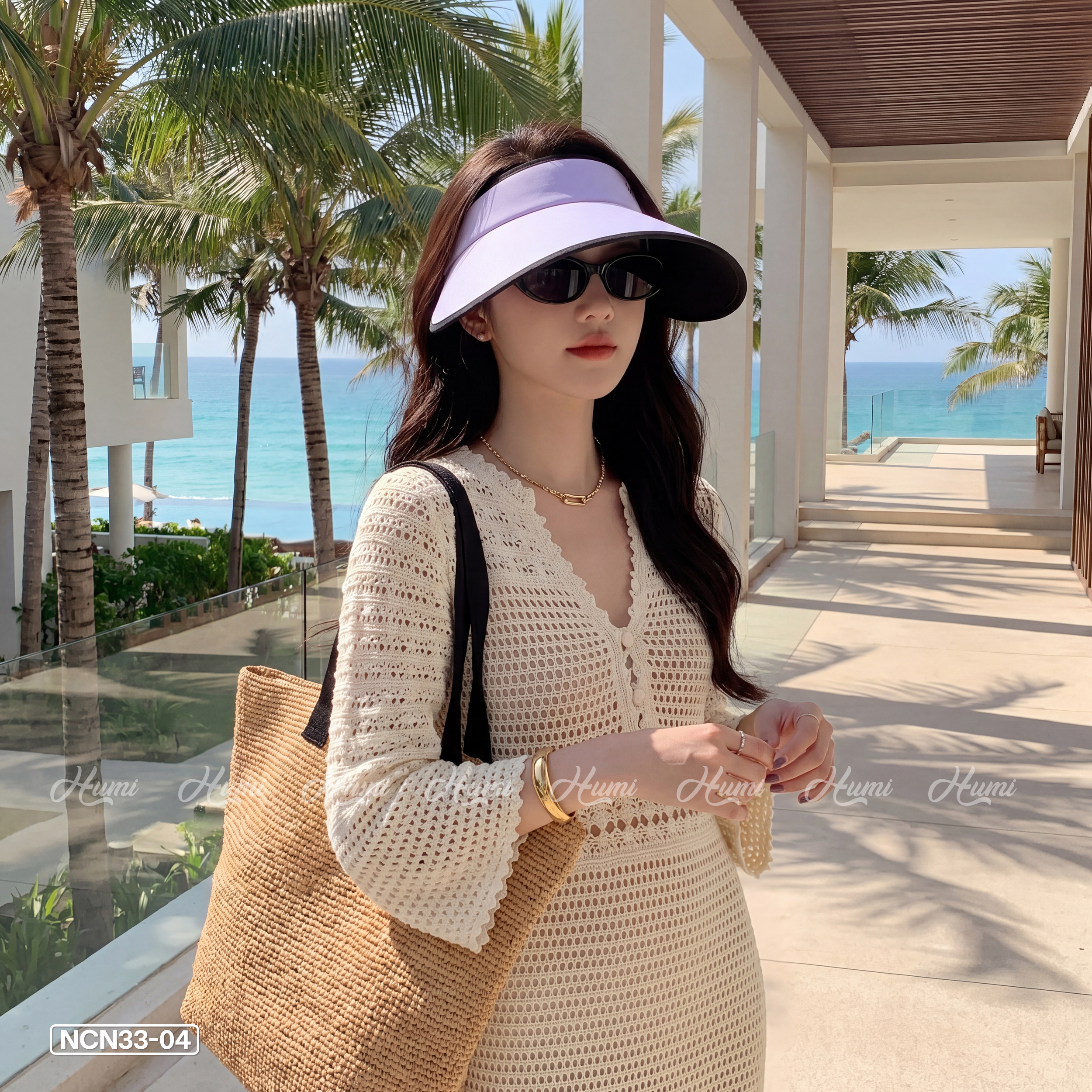 MŨ CHỐNG NẮNG MÙA HÈ HỞ CHÓP (NCN33-04 TÍM)_thumbnail_1