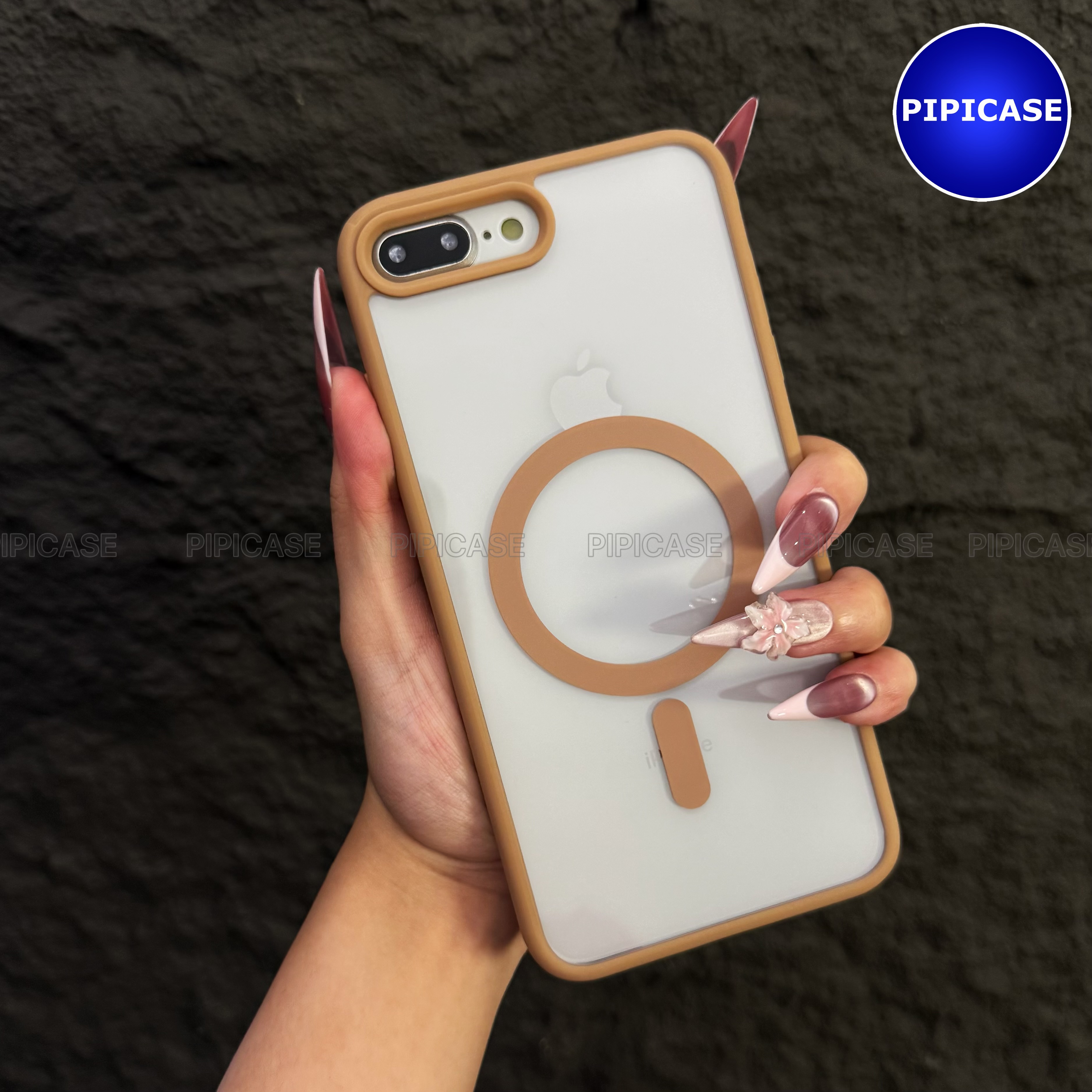Ốp Lưng iPhone 7 Plus / 8 Plus - Chic - Nâu Nhạt_thumbnail_5