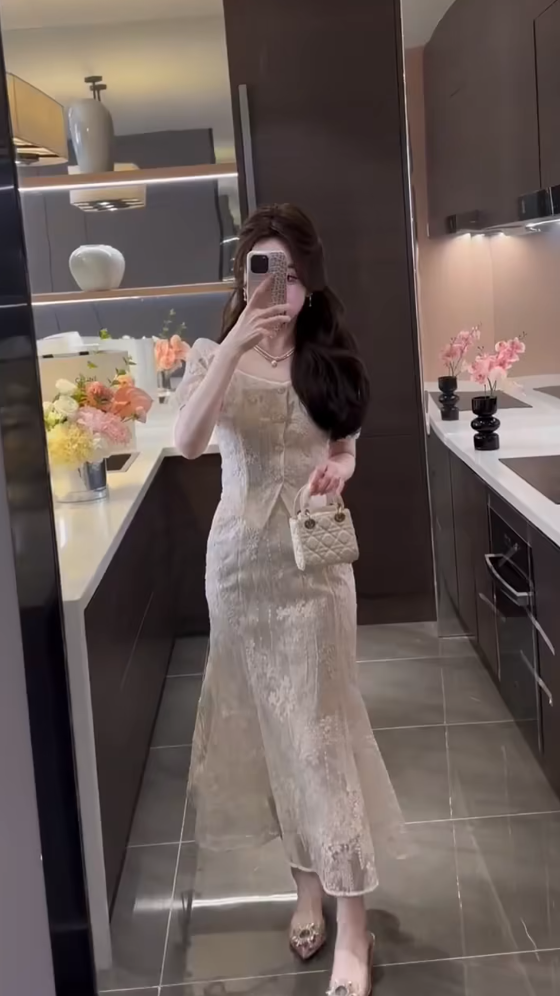 Set váy hoa nổi 2 loại