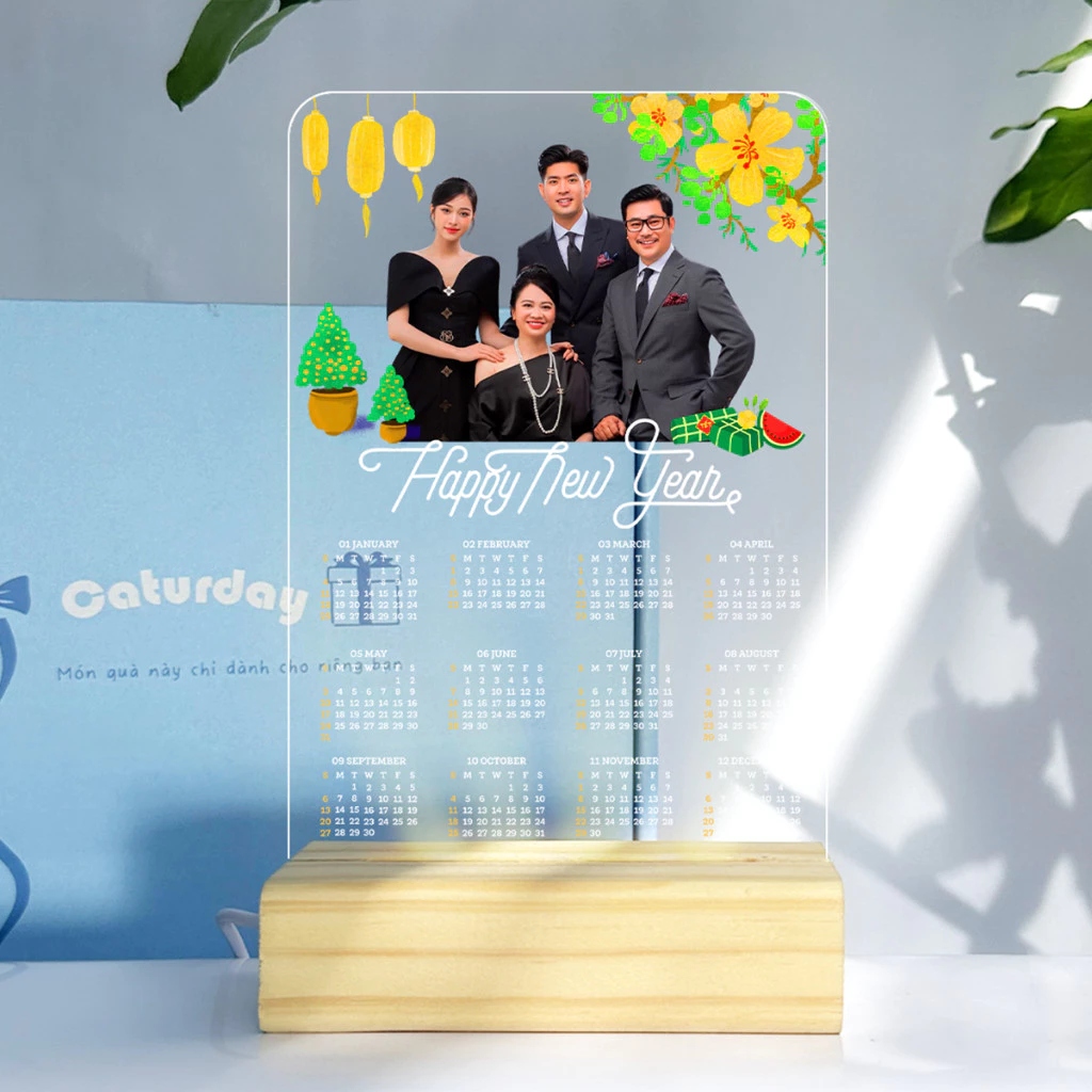 Khung Ảnh Mica Đế Đèn LED - Mẫu hoa mai tết_thumbnail_1