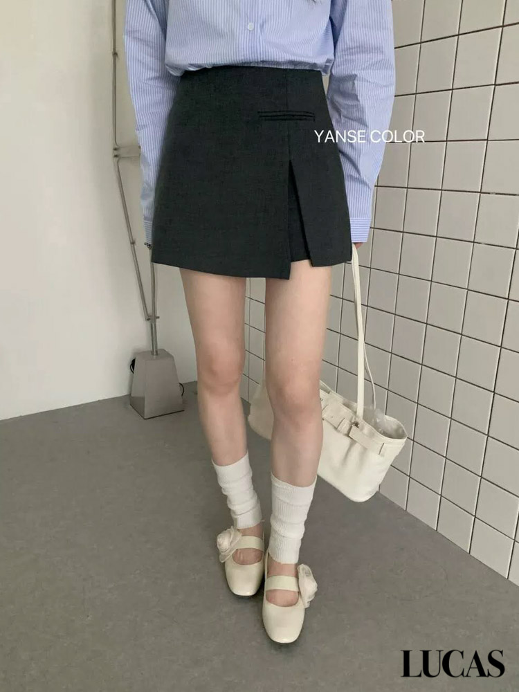 Chân váy A dáng ngắn sẻ 1 bên đùi + bổ túi YANSE_thumbnail_7