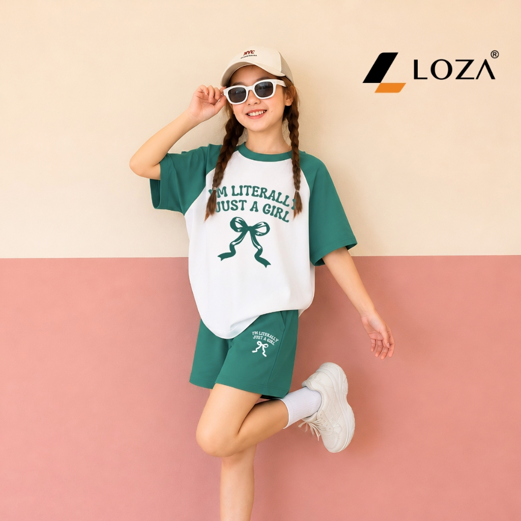 Set bộ phối màu bé gái hình nơ Just a girl - Loza Kids FB679_thumbnail_4